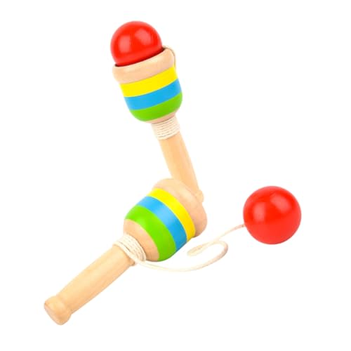 VICASKY 2st Trick-Cup- Kinderspielzeug Kendama Cup Bildungsspielzeug Puzzle- Für Hand-Augen-koordination Pokal- Und Ballspiel Holz von VICASKY