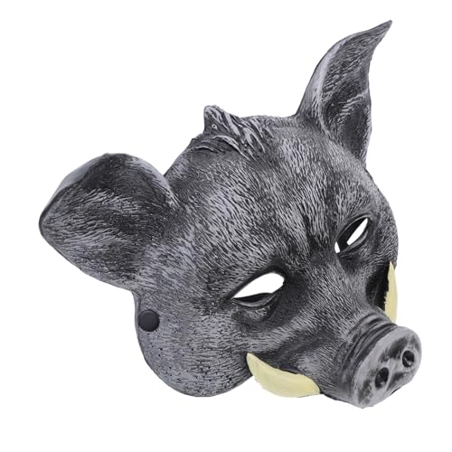 VICASKY 2st Wildschwein Maske Waldgeistmaske Dünenmaske Krokodil Schädelmaske Katzenmasken Maskerade-cosplay Tiere Pelzige Fuchsmaske Halloween-kostüm Kaninchenmaske Wolf Pu Black von VICASKY