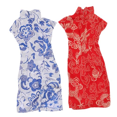 VICASKY 2st Zubehör Für Cheongsam-Puppen Puppe-babytrage Miniatur-Cheongsam Puppenkleidung Wiedergeborenes Kleinkind Kugelgelenkpuppe Kohlbeet-Puppen Puppe Autositz Stoff von VICASKY