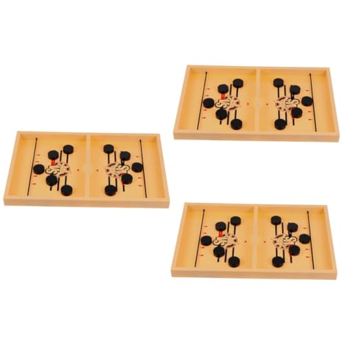 VICASKY 3 Kisten hüpfendes Schach Airhockey-Pucks Schachbrett für Kinder Reiseschachspiel interaktives Spielzeug familienspiele Boardgames pädagogisches Spielzeug Desktop-Schachspiel Holz von VICASKY