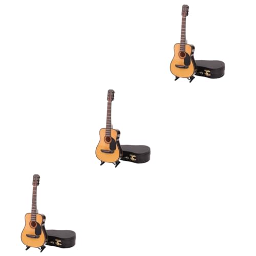 VICASKY 3 STK Mini-Gitarren-Dekor Desktop-Gitarren-Dekor winzige Gitarre Anti-Schwerkraft-Luftbefeuchter Miniaturen musikinstrumente Musical Instruments Gitarrenmodell Bambus von VICASKY