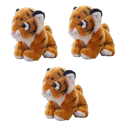 VICASKY 3 STK Plüschtiere Spielzeug Für Kinder Kleines Tigerspielzeug Tiger Figur Plüsch-wildtierspielzeug Tiger Stofftier Ausgestopfte Tigerpuppen Ausgestopftes Puppenspielzeug Karikatur von VICASKY