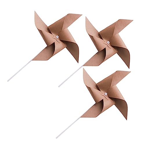 VICASKY 3 STK Retro-windrad Windmühle Windräder Windmühlen-dekor Handwindmühle Windräder Für Kinder Sonnenblumen Dekor Hochzeit Windrad Windschmuck Für Windwill Spielzeug Chocolate Papier von VICASKY