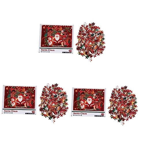 VICASKY 3 Sätze 1000 Weihnachtsmann-Puzzle Rätsel für Puzzle Christmas Puzzles für Kinder Weihnachtspuzzles Kinder rätsel pädagogisches Puzzle Puzzle-Spielzeug Papier von VICASKY