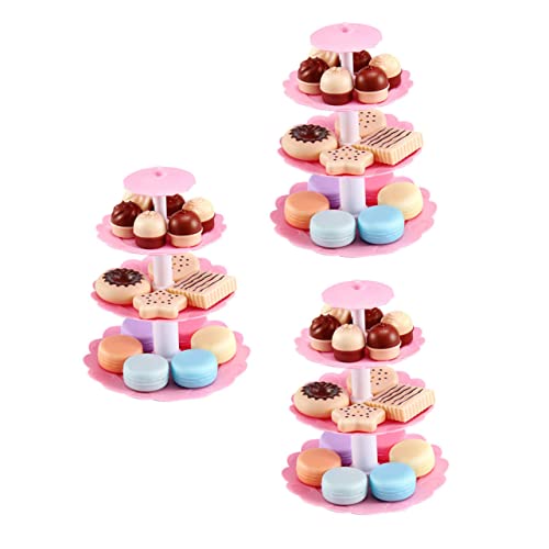 VICASKY 3 Sätze Dessert-Turm- für kinderspielzeug Kuchen kindergeschenke spielset geburtstagstorte Modell spielendes Hausspielzeug Abs von VICASKY