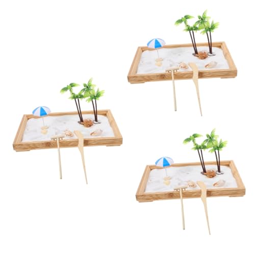 VICASKY 3 Sätze Ocean Beach Sandtisch bastelzeug Sand Spielzeug laufstall Spielzeug Toys Sandkasten-Kit Mikrolandschaftsfiguren Ocean Sea Life Mini-Sandkasten Ozeanszenen-Sandtisch Plastik von VICASKY