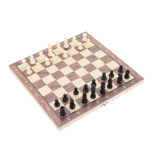 VICASKY 3 Sätze Schachset Spielzeuge Brettspiel Schach Spielzeug westliches Schach Kinder schachspiel kinderschachspiel Kinderspielzeug faltbares Schach Faltschach aus Holz hölzern von VICASKY