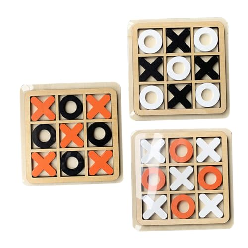 VICASKY 3 Sätze -Toe Deckspiele Brettspieltisch Puzzle-Tisch Strategiebasiertes Brettspiel 3D-Schach familienspiele Family Games Beistelltischdekoration Holzspiele Pappelsperrholz von VICASKY