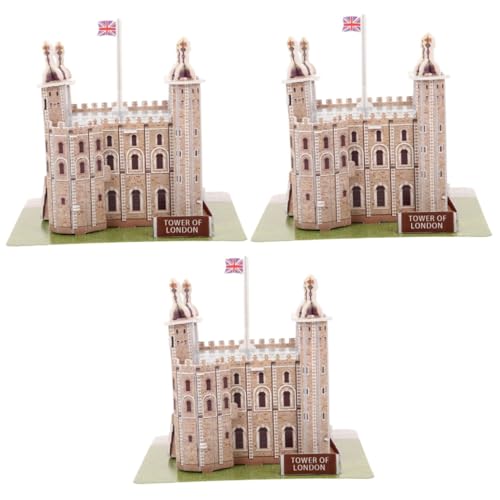 VICASKY 3 Sätze Tower of London-Puzzle London Tower-Puzzle 3D-Puzzle-Spielzeug Puzzle Für Erwachsene Berühmtes Baupuzzle Kinder 3D-Puzzle 3D-gebäude-Puzzle Architektonisches Rätsel Papier von VICASKY