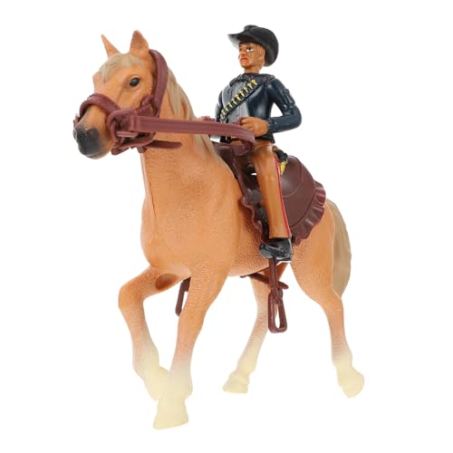 VICASKY 3 Sätze Western-Cowboy-Modell Kuh Spielzeug Desktop-Sammelfigur Reitspielzeug Pferdefigur Pferdemodell hühner Spielzeug wohnzimmerdeko Sandtisch liefern Desktop-Pferd-Modell Abs von VICASKY