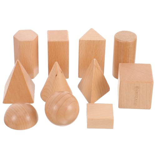 VICASKY 3 Sätze geometrisches Modell Spielzeug 3D-Formmanipulationen Feste Formen Kugel Würfel Toys jucarii pentru copii Bausteine Kinderaccessoire dreidimensionale Blöcke Holz von VICASKY