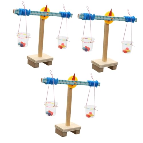 VICASKY 3 Sätze maßstabgetreues Modell Gleichgewicht Balance Waage DIY Spielzeug Kinder bastelset basteln für Kinder Kinderspielzeug Mini-Spielzeug Wissenschaftsprojekt für Kinder hölzern von VICASKY