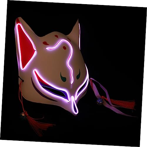 VICASKY 3 Stk Fuchs Glow Maske Fuchs Cosplay-Masken Bühnenmaske lustig leuchtend halloween merch halloween costume kleidung leuchtende Halloween-Maske kreative Maske Plastik Violett von VICASKY