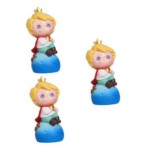 VICASKY 3 Stk Geburtstagstorte Dekoration Prinz Puppenfiguren Prinz Kuchenfiguren Babypuppe Topper Zum Backen Von Kuchen Cupcake-topper-puppe Babypuppe Für Frauen Kuchen Picks Harz von VICASKY