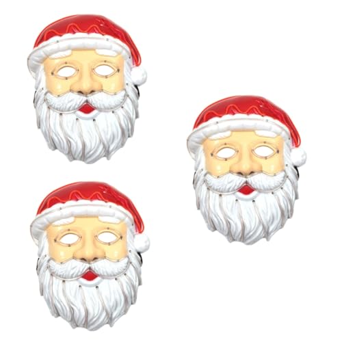 VICASKY 3 Stk leuchtende Maske weihnachtsmann maske mask Leuchtende Weihnachtsmaske maske weihnachten Weihnachtsmann Modelliermaske leuchtende Weihnachtsmann-Maske Plastik Weiß von VICASKY