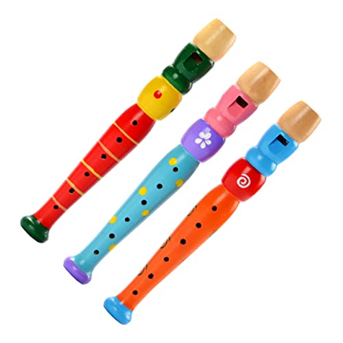 VICASKY 3 Stück 6 Loch Holz Piccolo Musikspielzeug Für Kinder Kinder Lernen Sopran Spielzeug Spielzeug Für Kinder Sensorisches Kinderspielzeug Studenten Recorder Kleinkind von VICASKY