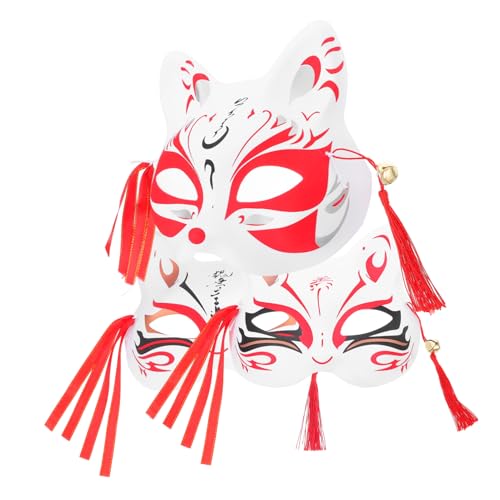 VICASKY 3 Stück Party Handzeichnungsmaske Dekorative Halbmaske Maskerade Multifunktions Partymaske Halloween Tier Cosplay Maske Party Versorgung Halbe Gesichts Katzenmaske Zur von VICASKY