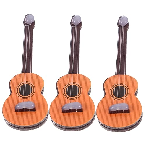 VICASKY 3 Stück Puppen Musikinstrument Winzige Gitarre Mini Hauszubehör Mini Gitarre Dekor Puppengitarren Puppenhaus Geige Spielzeug Puppenhaus Musikinstrument Miniatur von VICASKY