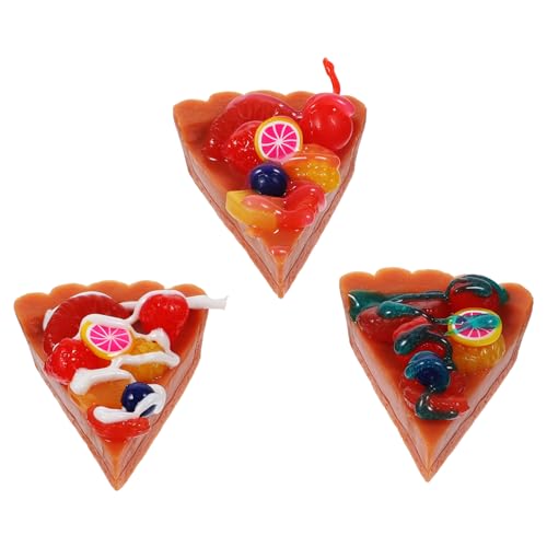 VICASKY 3 Stück Simulierte Fruchtmarmelade Pizza Modell Anhänger Mini Charms Mikro Landschaft Pizza Winzige Pizza Puppenhaus Dreiecks Slice Pizza Winzige von VICASKY