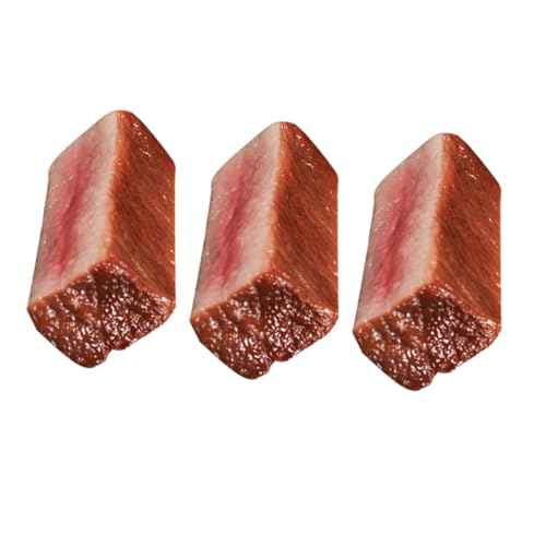 VICASKY 3 Stücke PVC Filet Steak Rindfleisch Gefälschte Lebensmittel Modell Realistische Küche Dekorative Prop von VICASKY