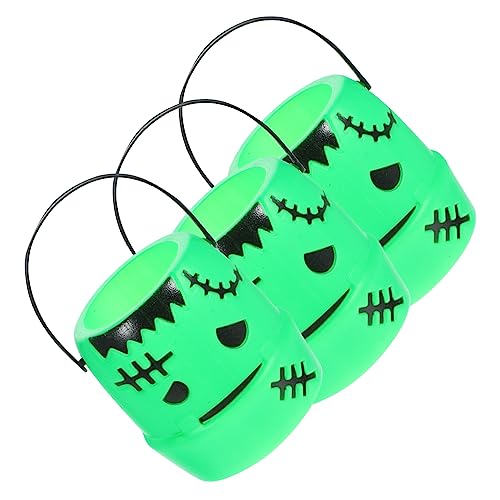 VICASKY 3 Stück Süßigkeitenhalter Im Kürbis Design Hexen Bonbonglas Halloween Süßes Oder Saures Kürbis Eimer Halloween Goodie Eimer Kürbis Party Snack Limetten Halloween von VICASKY