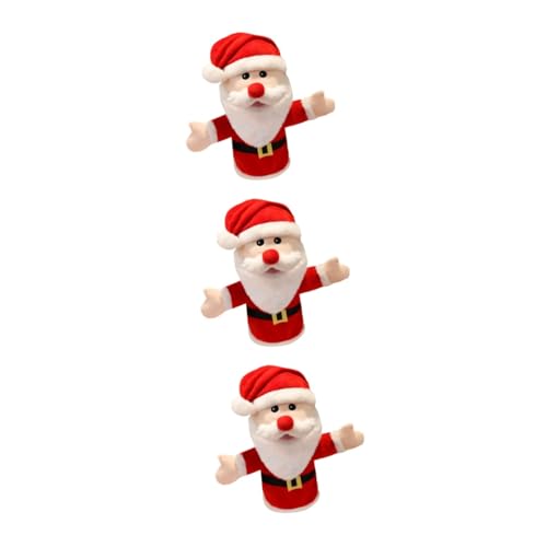 VICASKY 3 Stück Weihnachtsmann Handpuppe Fingerpuppen Für Kinder Fingerpuppen Spielzeug Eltern Kind Spielzeug Weihnachtsmann Puppenspielzeug Kinder Fingerspielzeug Mini Fingerpuppe von VICASKY