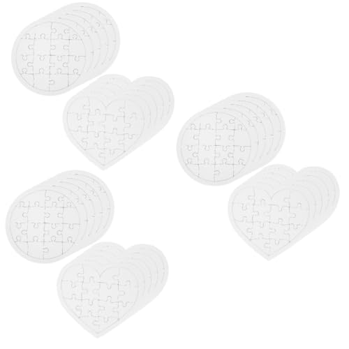 VICASKY 30 STK Leere Rätsel Spielzeug für Kinder kinderspielzeug Kinder spielsachen White Puzzle Leere Puzzles Puzzle für Kinder DIY-Puzzle in Herzform Malpuzzle-Spielzeug Papier Weiß von VICASKY