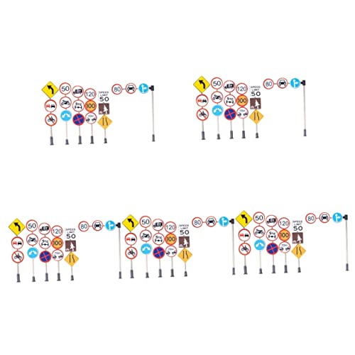 VICASKY 30 STK Zubehör Für Mikrolandschaften Straßenschilder Straßenschild Spielzeugmodell Spielzeug-autobahnschilder Minispielzeug Für Kinder Simulations-straßensperren Abs Plus Edelstahl von VICASKY