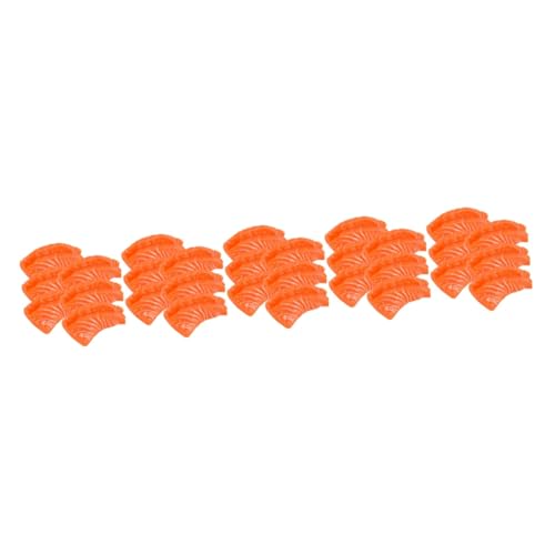 VICASKY 30 STK künstliche Lachsmodelle lachfas catchring hochzeitdeko The ad künstliches Sushi Lichthausdekorationen für zu Hause Lachsförmige Modelle simuliertes Sashimi-Modell PVC Orange von VICASKY