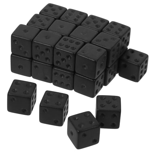 VICASKY 30 Stück Schwarze Matte Würfel Schwarze Würfel Tischspiele Brettspiel Werkzeug Punktwürfel Würfel Brettwürfel Partyzubehör Punktewürfel Große Nummerierte Würfel von VICASKY