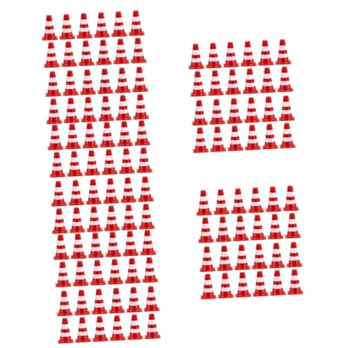 VICASKY 300 STK Simulationsrequisiten Für Straßensperren Pappkegel Mini-trainingskegel Verkehrssperre Spielzeug-verkehrszeichen Und -ampeln Straßenparkkegel Miniatur-straßenkegel Rot Abs von VICASKY