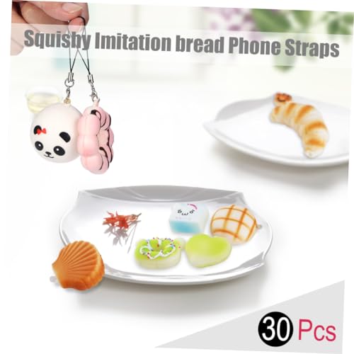 VICASKY 30St Panda-Brot handy zubehör handyzubehör fingerhalterung Halskettenanhänger selber machen Kuchen Charme Gebäck Laib Brot Kuchenbrötchen Telefonriemen langsamer Rückschlag von VICASKY