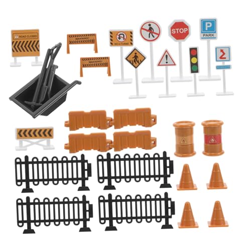 VICASKY 30St -Verkehrsschild Straßenspielzeug transparenter Stoßfänger Verkehrsschilder Verkehrsschilder Set -Stoppschild BAU Party Gefälligkeiten Kunststoff von VICASKY