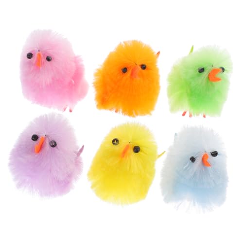 VICASKY 32pcs Osterküken Kleines Huhn Ostern Simulierte Kükenverzierung Gefüllter Hühnerplüsch Osterhühner Hähnchen Stofftier Hühnerspielzeug Küken Dekore Küken Dekoration Plastik Colorful von VICASKY