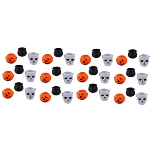 VICASKY 36 Stk Süßigkeitenfass Abschlussball Requisiten Kürbiseimer mit Griff Kürbislaterne Eimer Halloween-Dekor halloween snacks halloween naschen Süßigkeiten Eimer Halloween-Eimer-Dekor von VICASKY