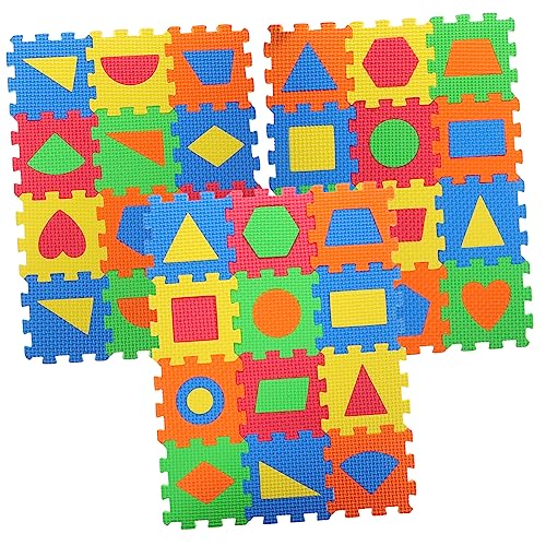VICASKY 36 Stück Mathe Puzzlematte Geometrische Puzzlematten Babyspielzeug Babymatte Für Boden Kleinkind Spielmatte Geometrische Matte Säuglings Bodenmatte Große Bodenmatte von VICASKY