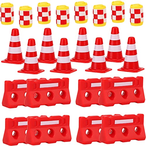 VICASKY 36St Straßenschild Barrikade Spielzeug Spielsets Mini- Straßenband Auto Zapfen verkehrserziehung verkehrsschilder Straßenverkehrsschranke Verkehrszeichen für Kinder Plastik von VICASKY