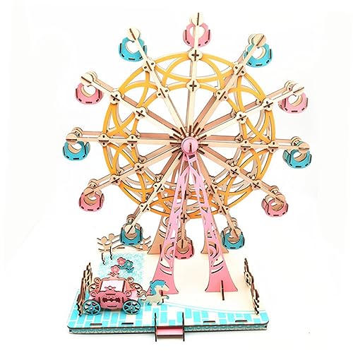 VICASKY 3D Puzzle Ferris Wheel Buntes Puzzle Zum Zusammenbauen DIY Für Und Jugendliche Pädagogisches Holzspielzeug Für Kreative Entfaltung von VICASKY