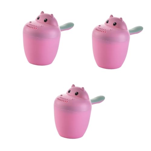 VICASKY 3St Babylöffel Dusche kinderspfa Kinder-Pool wasserkelch Babygeschenk wasserbecher Badewasser Kelle Duschspülbecher Badewasser Tasse Badewasserschöpfer Babybadspülbecher Rosa von VICASKY