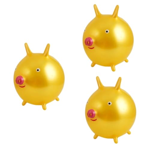 VICASKY 3St Cartoon-Hüpfball Spielzeug für Kinder kinderspielzeug flummiset jucarii pentru copii Toys Kinder reiten Outdoor-Spielzeug für Babys federnd Hüpfball für Kinder Golden von VICASKY