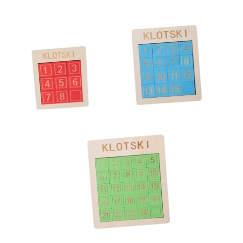 VICASKY 3St Digitale Huarong-Straße Schiebepuzzle Desktop-Spielzeug Puzzle-Spielzeug Kleinkindspielzeug Rätsel interaktives Spielzeug Kinder Puzzle für Kinder Kinderspielzeug Holz Colorful von VICASKY