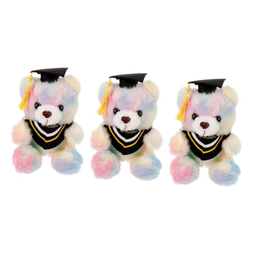 VICASKY 3St Dr. Bärenpuppe Little Bear House Decoration chatot Plush bidoof Plush Plüschfigur Spielzeug Tier ausgestopfter Abschlussbär Graduierung Plüsch Bärenpuppe PP Baumwolle von VICASKY