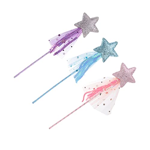 VICASKY 3St Fee Zauberstab Fairy Wand Party mitgebsel Kindergeburtstag Party Dekoration spielsachen Zauberstab für Mädchen Cosplay Party Zauberstab Requisit Mädchen Fee Stock Leder von VICASKY