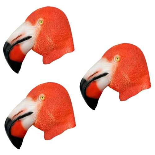 VICASKY 3St Flamingo-Maske halloween masken halloweenmaske Tier Gesichtsmaske gruselmasken scary mask Halloween-Party Vogelkopfmaske Halloween-Vollschutzmaske Partymaske Vogel Emulsion von VICASKY