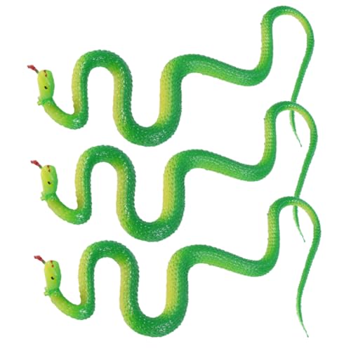 VICASKY 3St Halloween Dekoration Halloween Decoration Animal Figures Party Decoration gartendeko funnytoys Spielzeug gefälschte Schlangenfiguren kleine Schlangendekoration Gummi Green von VICASKY