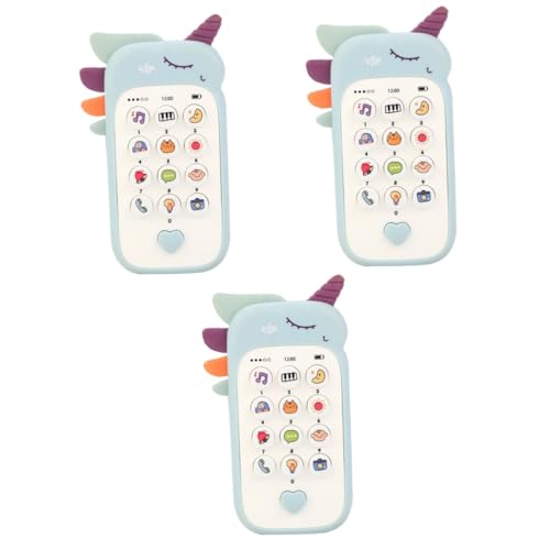 VICASKY 3St Handy für Kinder Smartphone Spielzeug für Kleinkinder Babyphone Beißring Handy Kinder Handy kinderhandy Cartoon- -Telefon-Spielzeug Telefon Spielzeug Plastik Sky-Blue von VICASKY