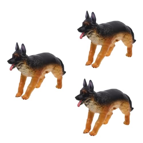 VICASKY 3St Hundespielzeug für Kinder Dekorative Hundefigur Spielzeug Hund Modell Hundefiguren Dekoration gefälschtes Hundemodell Simulationshundedekoration Tiermodell weiches Gummi Black von VICASKY