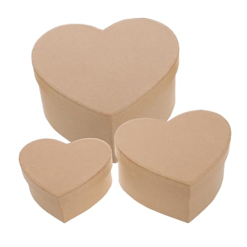 VICASKY 3St Liebesgeschenk- Geschenkverpackung DIY-Papierbox Kraftpapierbox aufbewahrungskorb Schachtelschachteln aus Pappe Leckerli-Boxen zum Valentinstag Karton Khaki von VICASKY