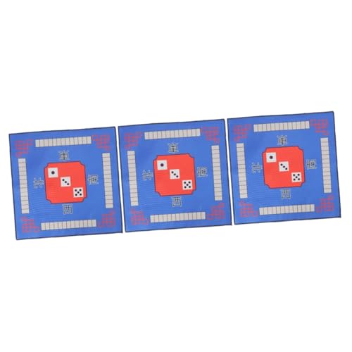 VICASKY 3St Mahjong-Tischmatte tischplatte Karte Matte Tischmatte für Brettspiele Mahjong-Spieltischunterlage Spielmatte Mahjong Tisch Schutzhülle Mahjong-Pad für den Tisch Polyester Blue von VICASKY