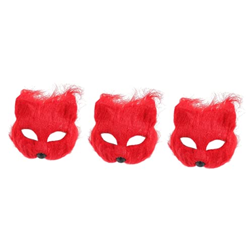 VICASKY 3St Maske für Halloween Tiermasken Maskerade Kostüm Auge halloween costume halloween kleidung weihnachtsdeko einzigartige Halloween-Party-Maske Maske für Erwachsene Kunststoff rot von VICASKY